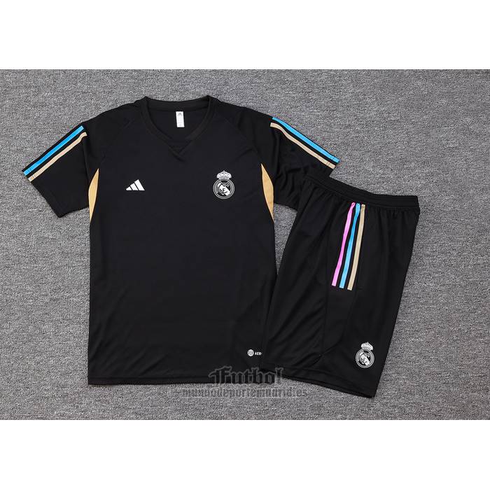 Chandal del Real Madrid Manga Corta 2023-2024 Negro - Pantalon Corto